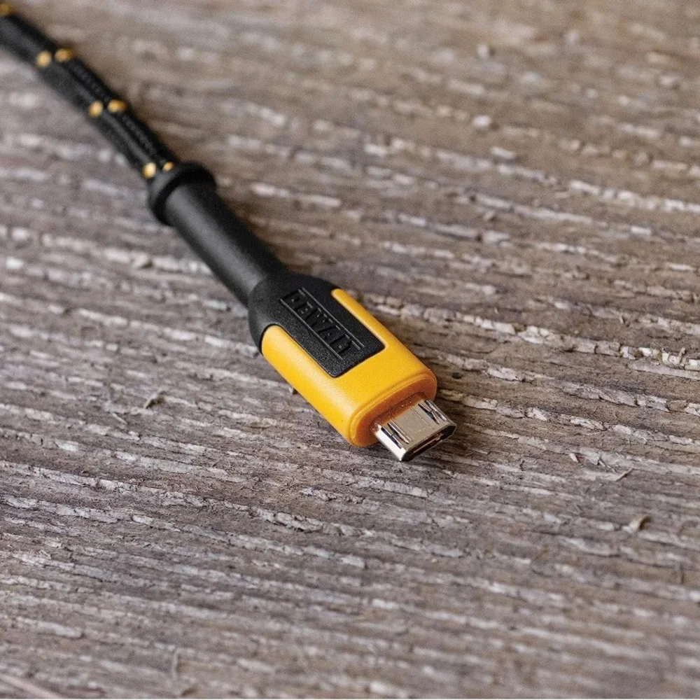 DEWALT Reinforced Braided Micro-USB Cable — USB to Micro with Android — 10 ft
